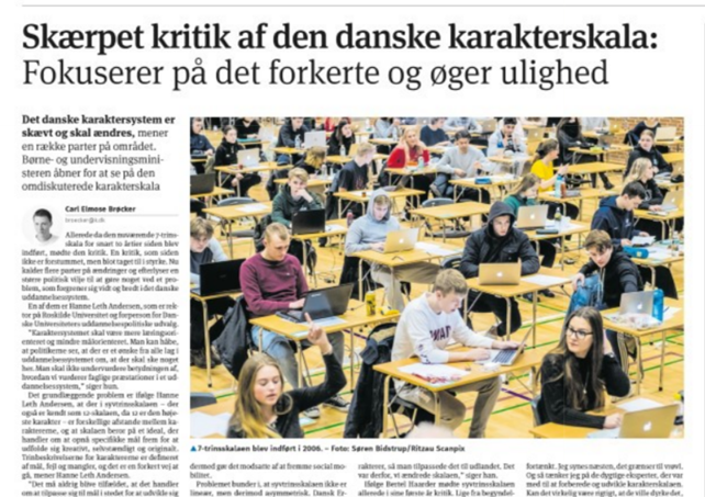 Jesper Langergaard (@jlangergaard) on Twitter photo ”<a href="/HanneLethRUC/">Hanne Leth Andersen</a> og DKUNI anbefaler en revision af karakterskalaen. En ny skala bør have jævne spring og trinbeskrivelser, som ikke har så stort et fokus fejl og mangler, som den nuværende. kristeligt-dagblad.dk/danmark/skaerp… ”<a href="/HanneLethRUC/">Hanne Leth Andersen</a> og DKUNI anbefaler en revision af karakterskalaen. En ny skala bør have jævne spring og trinbeskrivelser, som ikke har så stort et fokus fejl og mangler, som den nuværende. kristeligt-dagblad.dk/danmark/skaerp…