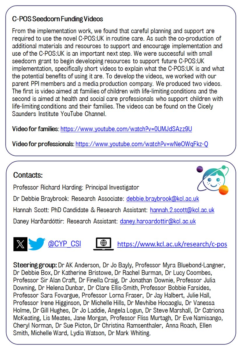 We are excited to share our final C-POS study newsletter. Please get in touch for more information on the project, or to request a PDF copy of the newsletter #pedpc <a href="/DrLucyCoombes/">Lucy Coombes</a> <a href="/DEBraybrook/">Debbie Braybrook (she/her)</a> <a href="/HannahM_Scott20/">Hannah Scott</a> <a href="/childhealthqld/">Children's Health Queensland</a> <a href="/StarshipFDN/">Starship Foundation</a> <a href="/CSI_KCL/">Cicely Saunders Institute at King's</a> <a href="/EAPCvzw/">EAPC VZW</a> <a href="/PalliativeMedJ/">Palliative Medicine</a>