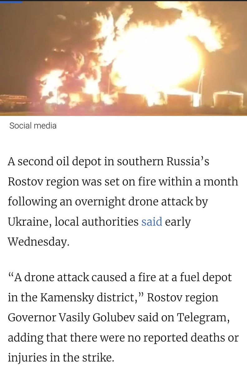 chigrl's tweet photo. Ukrainian Drone Strike Sparks Another Oil Depot Fire in Russia’s Rostov Region- The Moscow Times https://t.co/AX0cjyBt6d