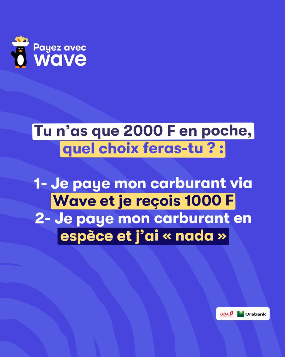 wave_ci's tweet photo. Avec Wave, même si tu ne dépenses pas beaucoup en carburant, ton BONUS de 1000F peux sortir dans dos !
Promo valable sur le PREMIER PAIEMENT de carburant chez nos partenaires  à Abidjan. ⛽👌
#TotalEnergy #Shell #225Petroleum #AfriquOil #IDC #IvoireWin #OlaEnergy #PetroIvoire https://t.co/RohApLFAaz