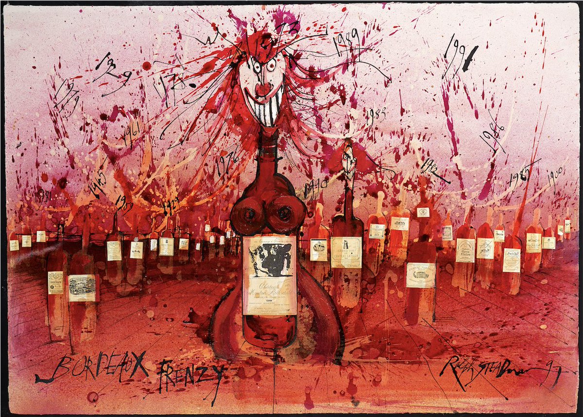 Red wine, a dark, swirling elixir of chaos and comfort. Each sip, a plunge into deep, velvety madness—grapes crushed into a liquid symphony of rich, intoxicating flavor. Embrace the pour, let the frenzy flow 🍷.

 #RedWineDay #RalphSteadman #Illustration #wine