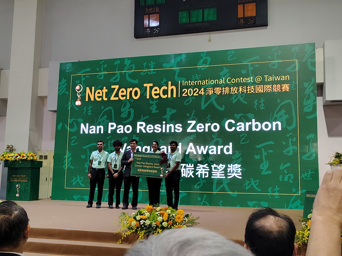 A team from IITB was awarded the "Nan Pao Resin Zero Carbon Award" at ...