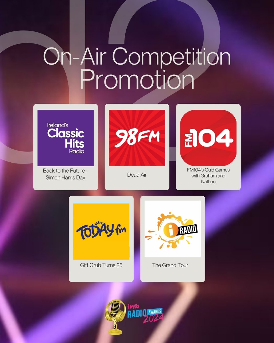 IMRORadioAwards's tweet photo. The 2024 @IMROireland Radio Awards shortlist is live!

Category D

@CNaM_ie 

#IMRO24 https://t.co/rN1LzWYRvt