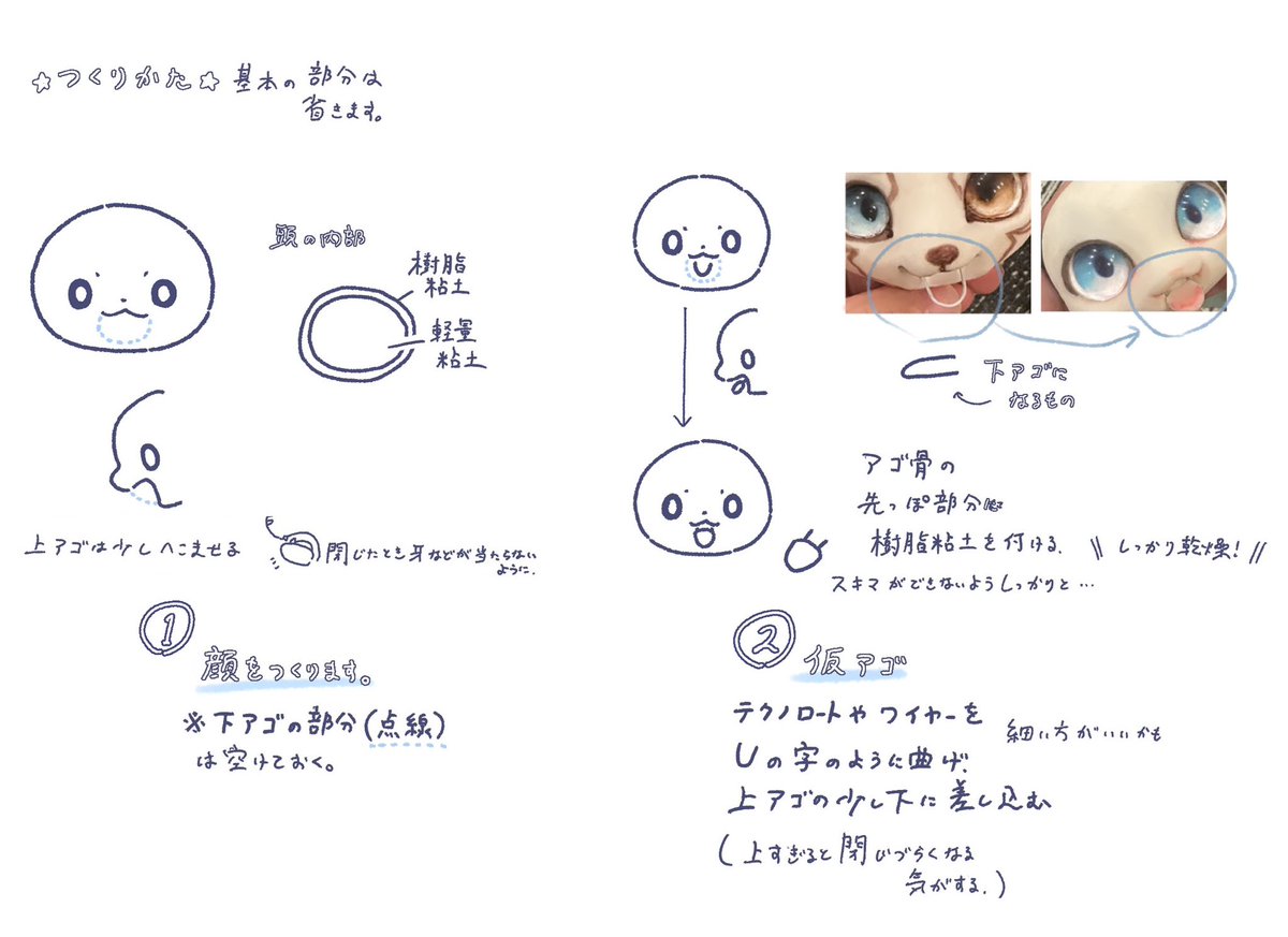 🌟開閉する口の作り方🌟 だいたいこんな感じで作ってますというやつ