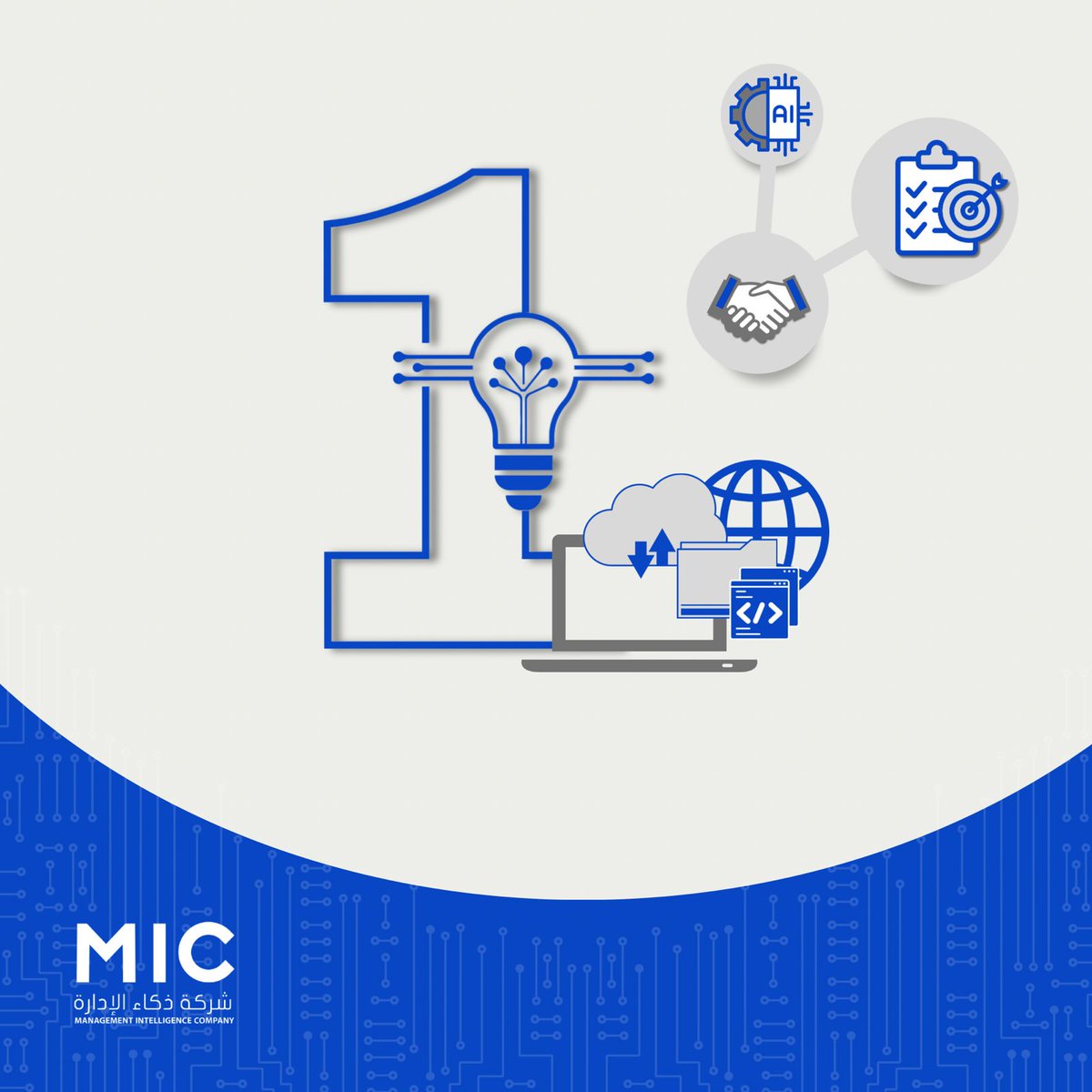#ذكاء_الإدارة شريكك التقني الأول للحلول الذكية المبتكرة والمتخصصة ..
#MIC #حلول_التقنية_بين_يديك