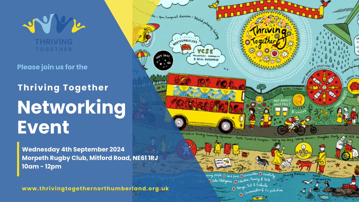 Next week, we are hosting our Networking Event in Morpeth. It's proving very popular, with over 80 people - representing 66 organisations from the 3rd sector - already coming along.
Want to sign up ... follow the link: forms.gle/wdTZPDRQFEXU4m…
Looking forward to seeing you there!