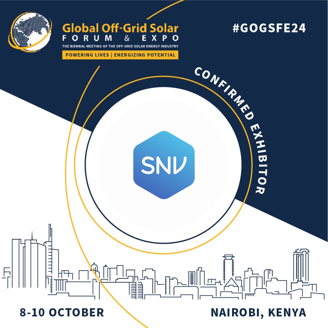 SNVworld's tweet image. 🌍 SNV will attend #GOGSFE24 in Nairobi, 8-10 Oct! During the event, we will discuss: 

✅ Financing gaps for locally-led companies 
✅ Sustainable solar irrigation solutions 
✅ Building lasting businesses

Register now! 🔗 bit.ly/3z7zYW5

#OffGridSolar #RenewableEnergy