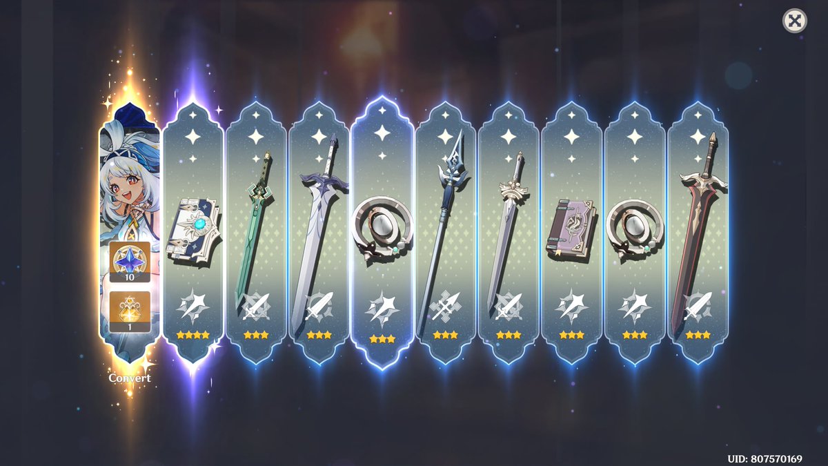 Heidmstar's tweet photo. The Genshin luck finally came by giving me triple back to backs.

P.S. diluc's last so am guaranteed my next pull https://t.co/JJXjEHxU0z