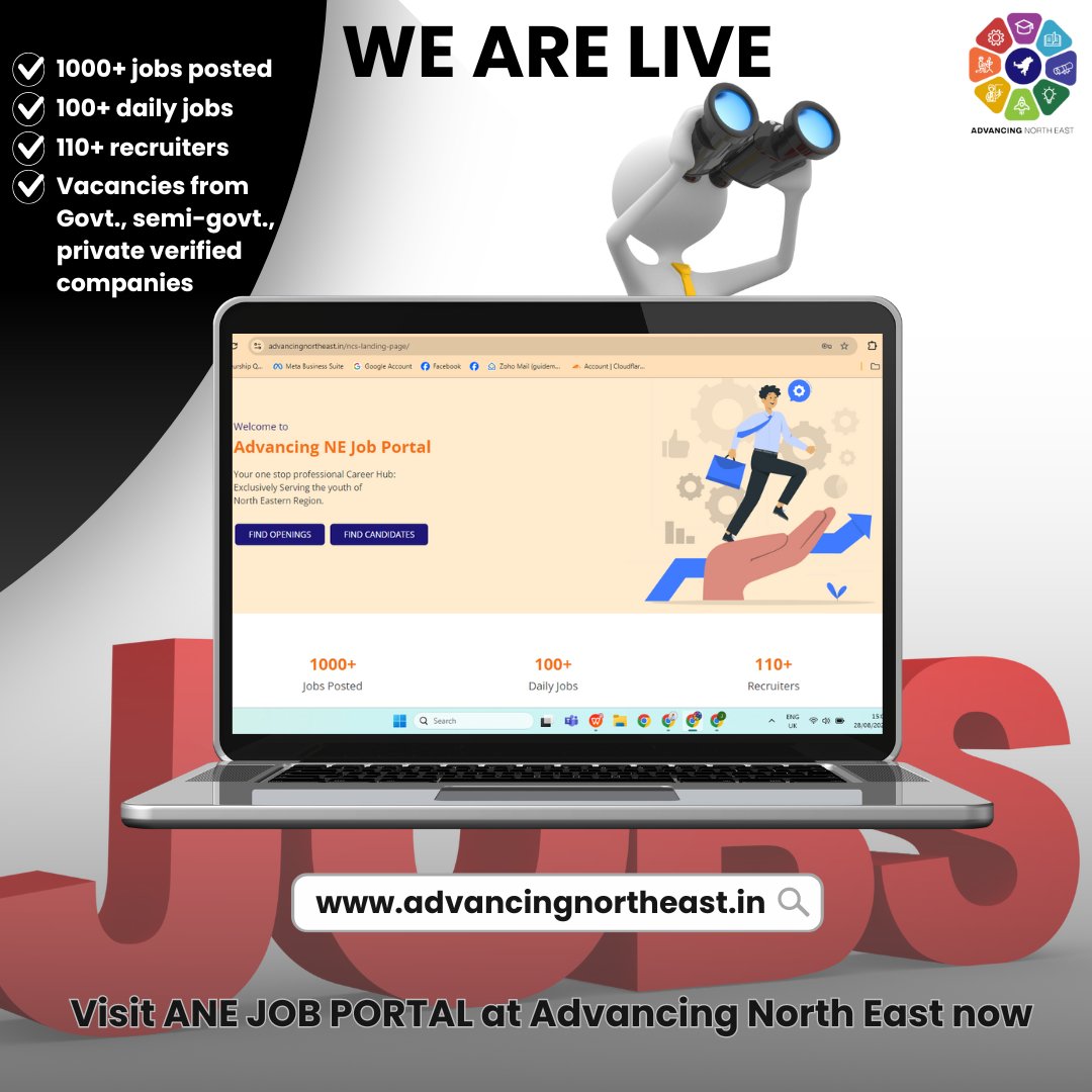 Job seekers, your wait is now over!
We bring to you one single platform that will not only serve you as a virtual career mentor but also give you the doorway to get yourself employed.

Click on advancingnortheast.in/ncs-landing-pa… to head over to the ANE Job portal now!