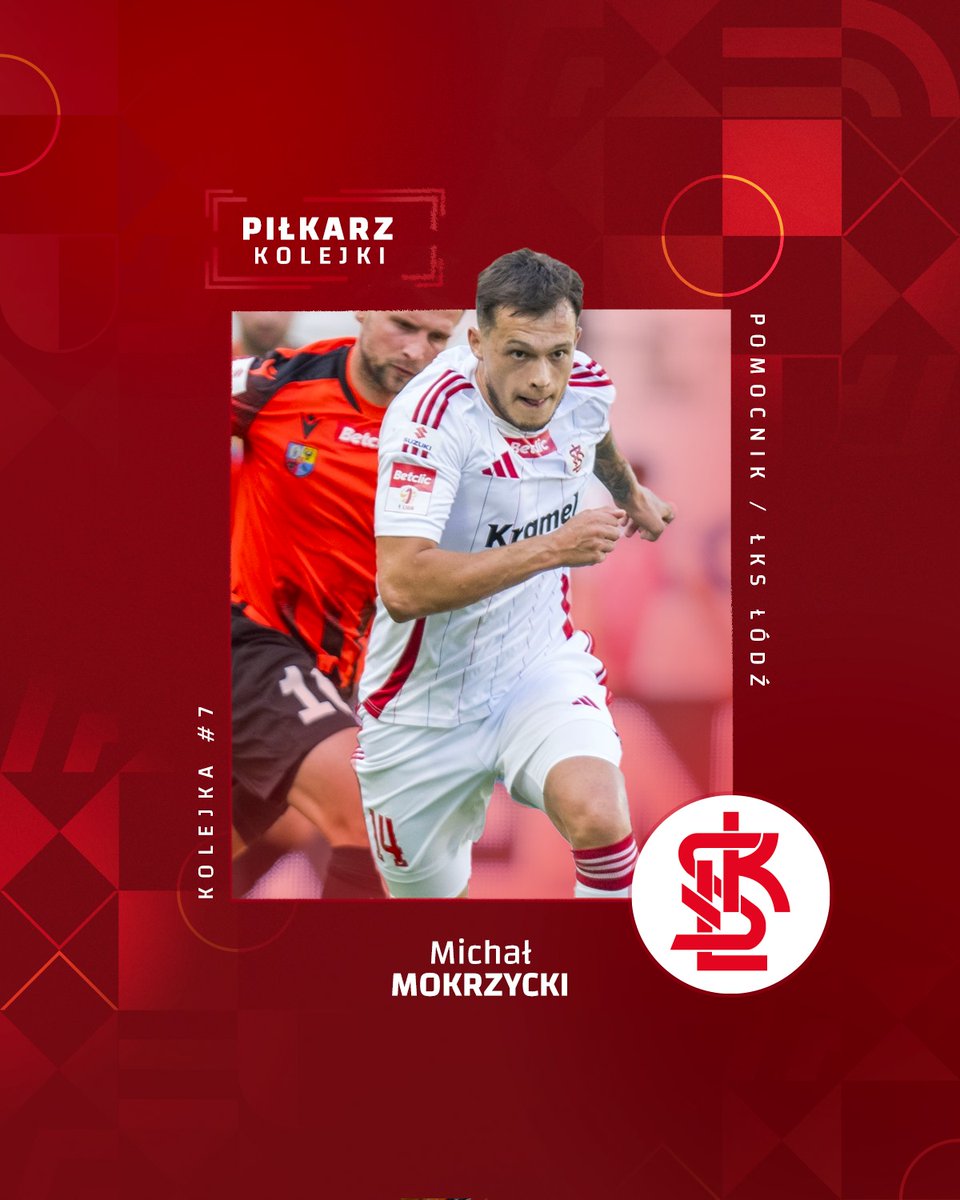 Piłkarz 7. kolejki wybrany 🔥 Michał Mokrzycki <a href="/LKS_Lodz/">ŁKS Łódź</a> 👏

Gratulujemy!