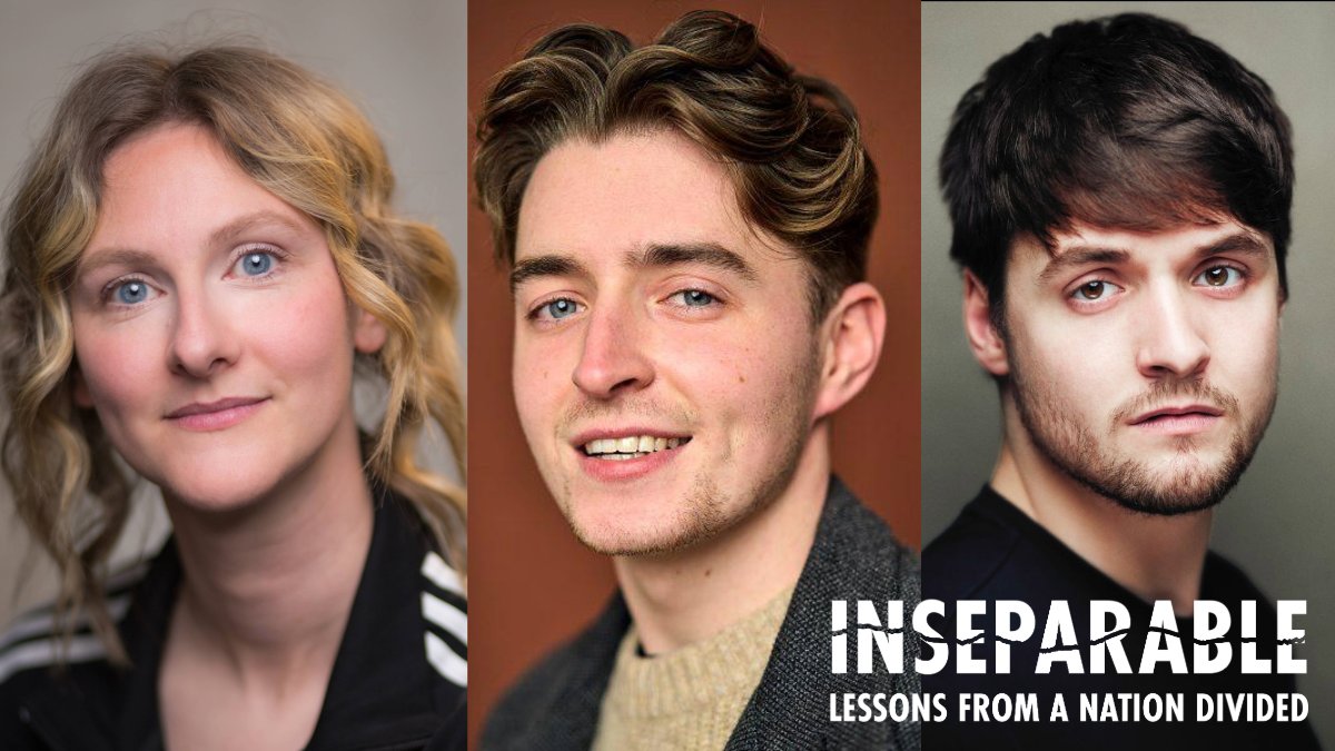 CollingwoodL's tweet photo. Meet the team! We are thrilled to announce Kelly Davie as Azra, Kieran Lee-Hamilton as Novak and Sam Mcmeikan as Adnan in Inseparable, live theatre piece and workshop about lives of three young people on different sides of the conflict, its impact on their families, relationships, and their own humanity as a result. 
@BeyondSreb #Inseparable #ScotlandRemembers #NationDivided #CastAnnouncement