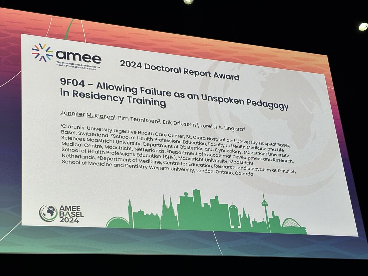 Jennifer Klassen gets the doctoral report award #AMEE2024