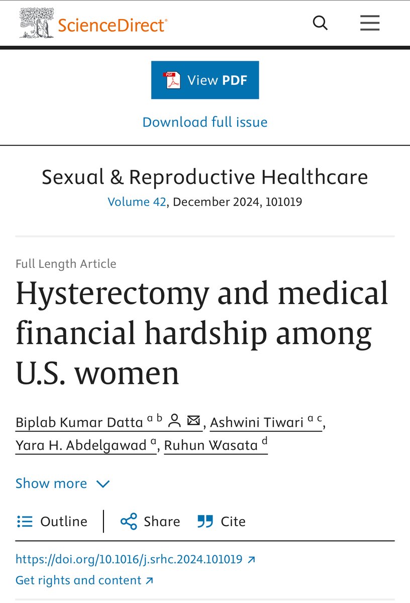 RuhunWasata's tweet photo. New #article alert! In this article, we investigated the #association between women who had a #hysterectomy and medical #financial #hardship compared to women who did not have a hysterectomy—link in the comment.  #healthdisparity #AcademicChatter #AcademicPublishing https://t.co/EwWA1JN5qC