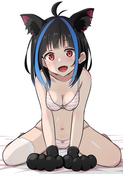 #去年の今頃描いた絵の差分の1つをぺたり
縞八重森ちゃん 