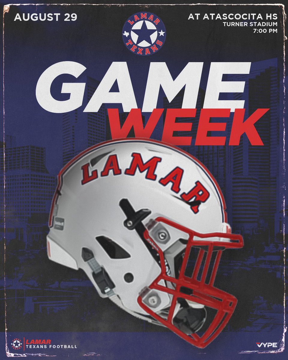 Freshman B 4:30/ A 6pm @ Atascocita
JV B 5:30/ A 7pm @ Lamar 
Varsity Thursday @ Turner Stadium 7pm