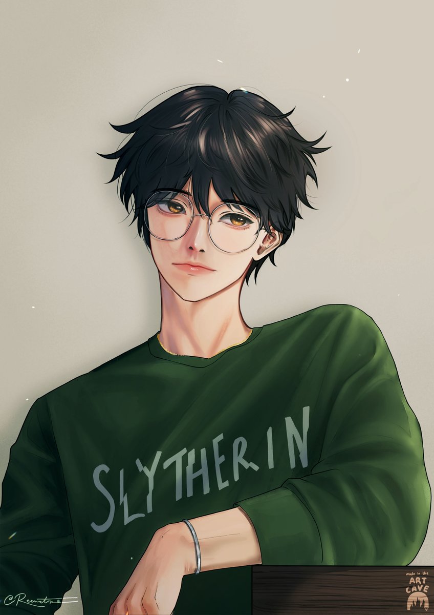 found out that my house was Slytherin🐍 (I always thought I would be in Ravenclaw but oh well 🤷‍♂️ I do like the colour green tho💚) #digitalart #illustration