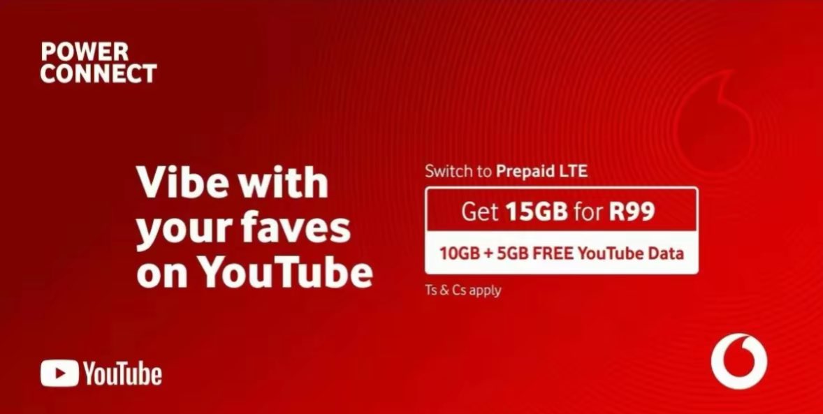 Non-stop YouTube fun with my <a href="/Vodacom/">Vodacom</a> Power Connect prepaid LTE! Free <a href="/YouTube/">YouTube</a> data means I can finally catch up on all the channels I love. Join the movement, Mzansi! Dial *123*01#, switch to prepaid LTE and get free <a href="/YouTube/">YouTube</a> data when you buy a <a href="/Vodacom/">Vodacom</a> prepaid LTE bundle
