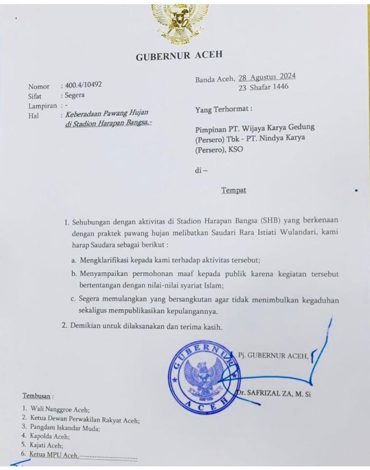 Pemerintah Aceh Perintahkan BUMN WIKA-Nindya Pulangkan Mbak Rara Pawang Hujan dari Aceh