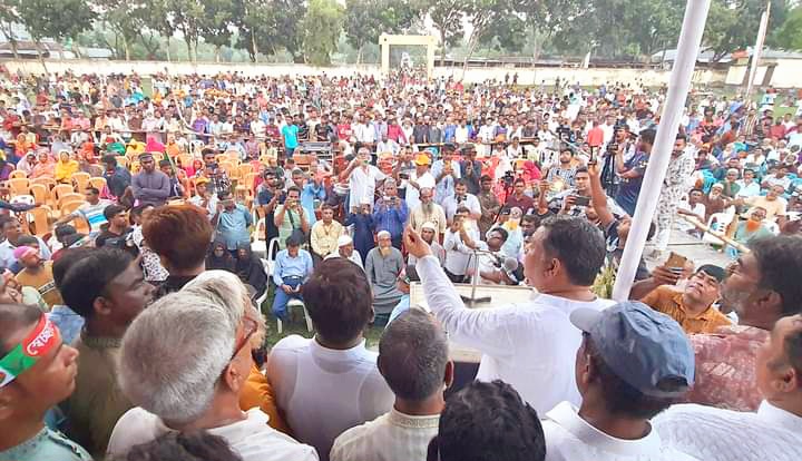 জামালপুরের ঝাওলা গোপালপুর বহুমুখী উচ্চ বিদ্যালয়ে বিএনপির গণ-জমায়েত