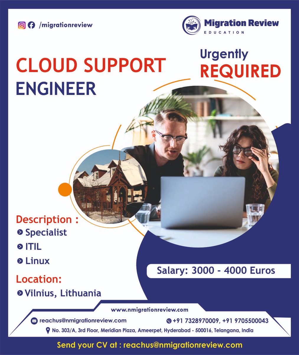naresh_gundu43's tweet photo. 🌐 We’re Hiring! 🌐
An exciting opportunity awaits! We are urgently looking for a skilled Cloud Support Engineer in Vilnius, Lithuania. If you have a passion for cloud technologies and want to make a difference, this role is for you! ☁️💻
#Hiring #CloudSupportEngineer #TechJobs https://t.co/VaGESJ6TLI