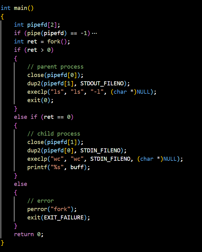 Siddhalingesh_N's tweet image. Exploring IPC in C with pipes! Parent process lists files with ls -l, while the child counts with wc. #CProgramming #Linux #SystemProgramming #ForkAndExec"