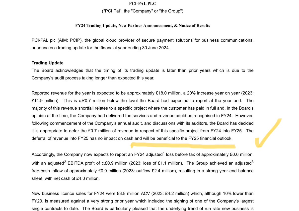 rhomboid1MF's tweet image. #PCIP a late miss londonstockexchange.com/news-article/P…

..but a rare praiseworthy occurrence of acknowledgement that revenue/profit that doesn’t arrive in the current year will improve the outcome for the following year

Not a lot of companies do that so clearly amazingly 🙄