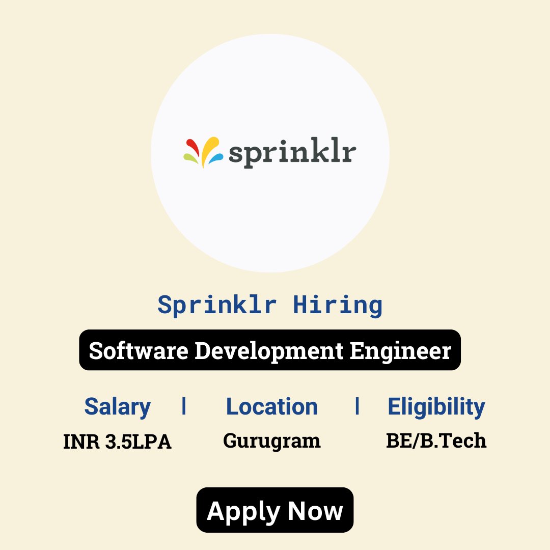 karthikpattadi's tweet image. 🚀 Sprinklr Off Campus Drive 2024 🚀
Sprinklr is thrilled to invite applications for the Software Development Engineer role as part of our Off Campus Drive
🔗 Apply Now: zurl.co/QiLW
🔔 WhatsApp Group: zurl.co/ySPA
#Sprinklr #SoftwareDevelopmentEngineer