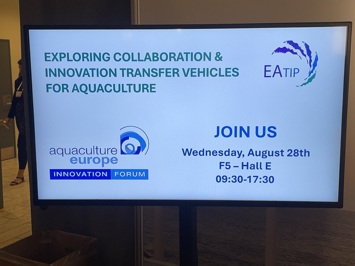 EATIP_eu's tweet photo. A final reminder for those attending @easaqua #AE24 in Copenhagen ๐ฉ๐ฐ Join us for the #EATiP #EAS ๐ช๐บ Innovation Forum, Room F5 Hall E 09:00 - 17:00
With over 20 speakers including @EU_MARE @EUScienceInnov @S3Cop_EU @AQUAEXCEL3 & many more!
Looking forward to meeting you there!๐ https://t.co/9Qin94r3ya