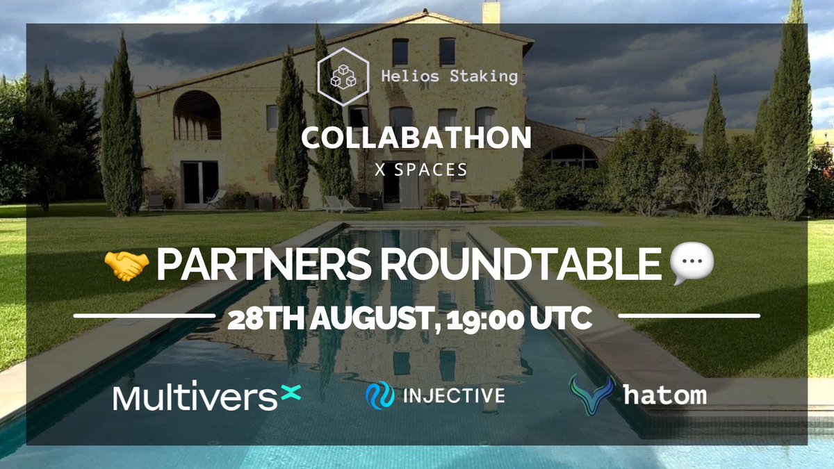 HeliosStaking's tweet photo. πͺπΈ In just under a week, the all-star Helios Collabathon team is touching down in Barcelona for 10 days of building.
ποΈ Today, we look ahead to the #Collabathon with our partners & chat about the impact of collaboration on the growth of Web3.
βοΈ Today, 19:00 UTC
β° π https://t.co/7jCfujbeDx