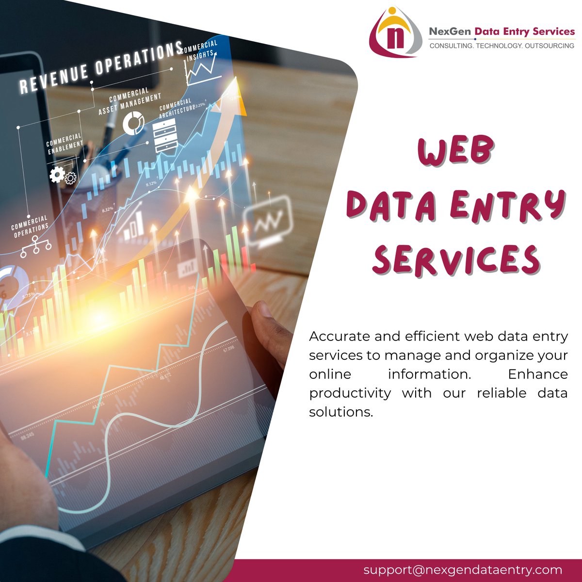 nexgendataentry's tweet image. Accurate and efficient web data entry services to manage and organize your online information. Enhance productivity with our reliable data solutions.
#webdataentry #dataentryservices #datamanagement #dataprocessing #accuratedata #datasolutions #digitaldataentry