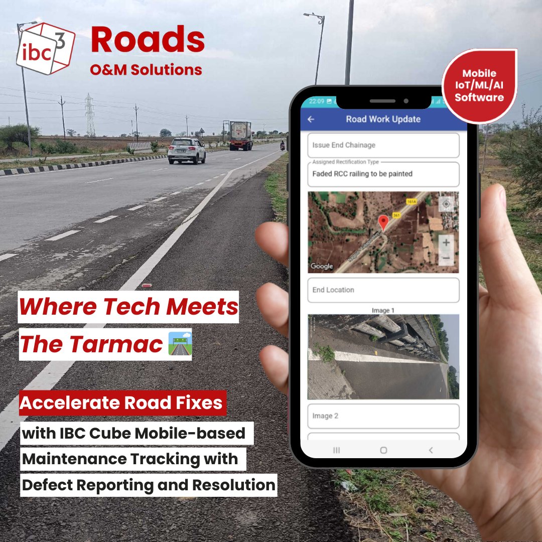 IbcCube's tweet image. Streamline road repairs with IBC Cube Mobile-Based Maintenance Tracking. Report defects via photo; issues auto-assign to contractors. Get instant updates and alerts. 

Contact Ishani: ishani.mishra@ibccube.com.

#roadmaintenance #IBCCube #defectreporting #GISmapping #contractors