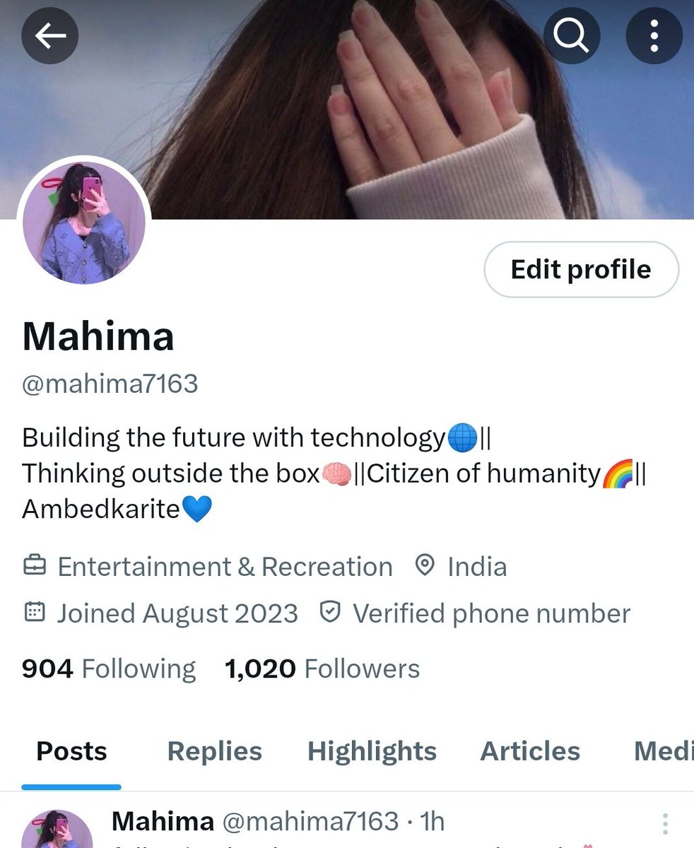 mahima7163's tweet image. Thnku everyone🤗❤️... 1k☑️
#keepconnecting #keepgrowing #LetsGrowTogether