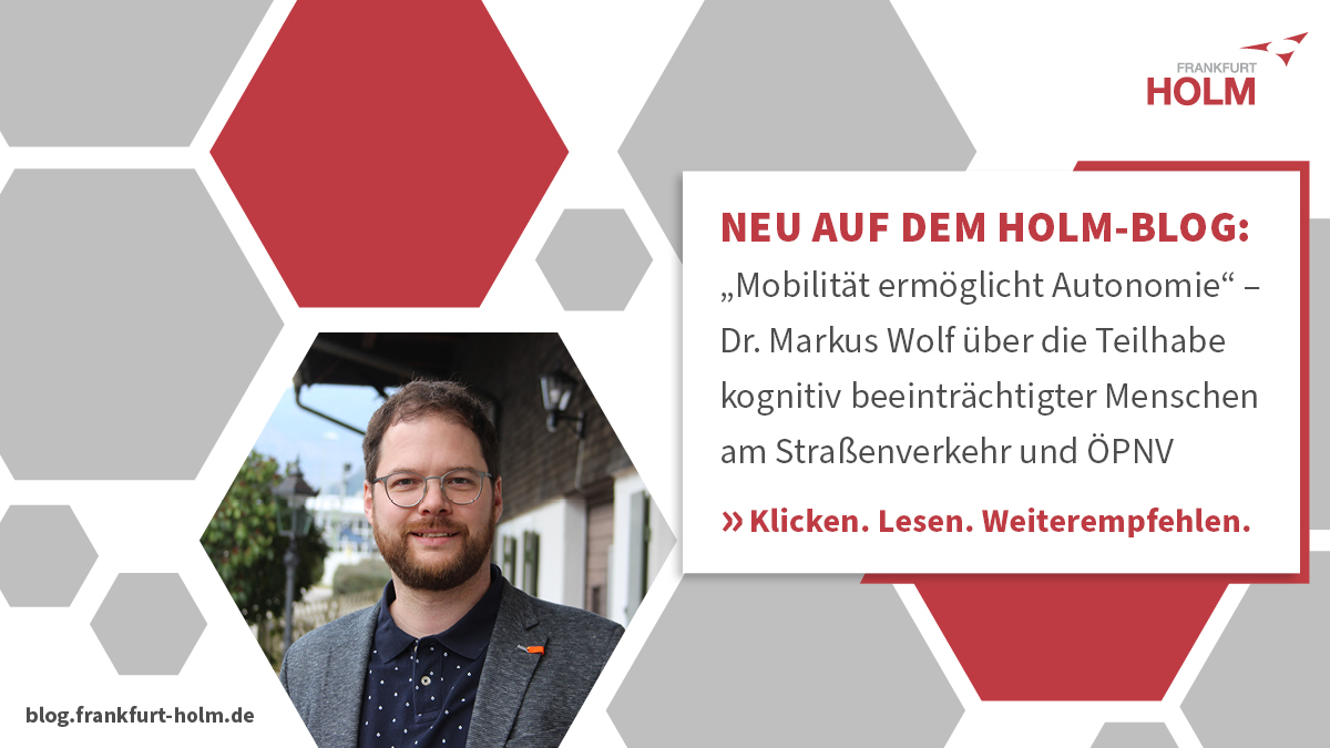 NEU auf dem HOLM-Blog: 
Dr. Markus Wolf von der <a href="/LMU_Muenchen/">Universität München</a> erklärt, wie Menschen mit kognitiven Beeinträchtigungen lernen, sicher am Straßenverkehr teilzunehmen. #Verkehrsplanung #mobilität 
👉 blog.frankfurt-holm.de/beitrag/mobili…
