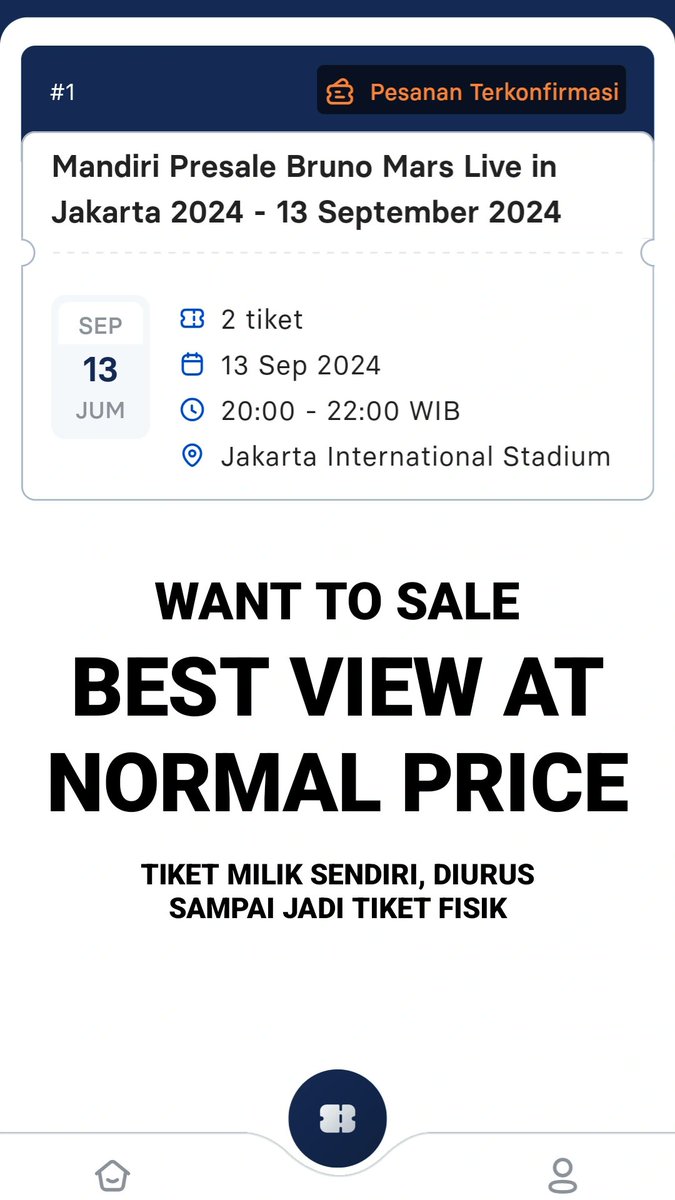 bellasatya's tweet photo. #WTS #BrunoMarsTickets #BrunoMarsInJakarta https://t.co/4RV8c3HQdB