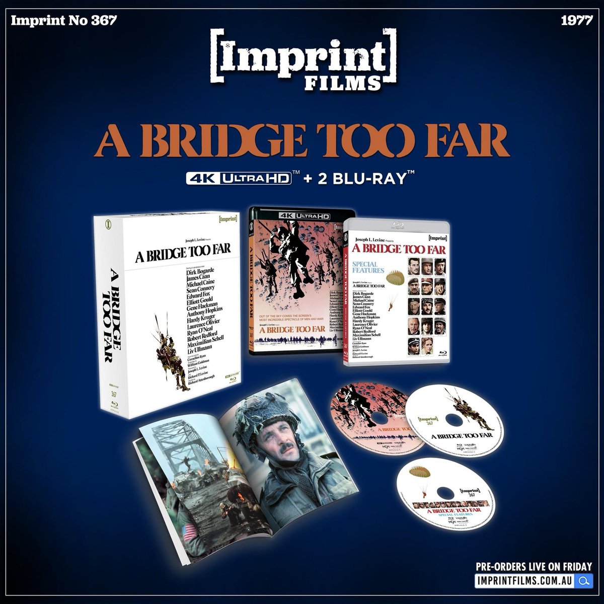 CraigRunner's tweet photo. For any Bridge Too Far fans. Being released in 4k over 3 Discs @WeHaveWaysPod @WW2Talk @almurray @James1940 #bridgetoofar @FightingOnFilm https://t.co/MTOuZLNILV