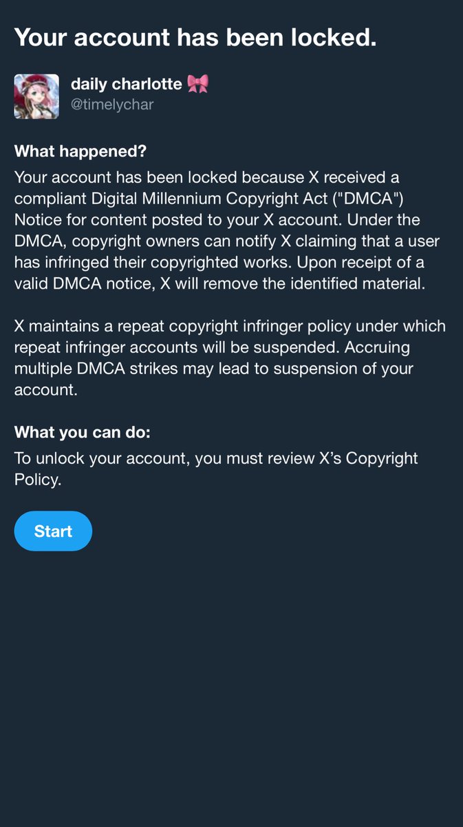 timelychar's tweet photo. I haven’t been on here in months what could they possibly have DMCA’d me for https://t.co/yQ9x4wt6v9