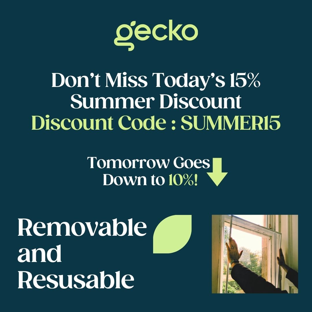 🕒 Tick-tock! It's Day 3 of our countdown sale at Gecko Glazing! 

Today's deal offers you 15% off our superior secondary glazing. Act quickly to enhance your home at a low price. 

Remember, the discount diminishes each day! ⏳ 

#GeckoGlazing #EnergyEfficiency #HomeImprovements