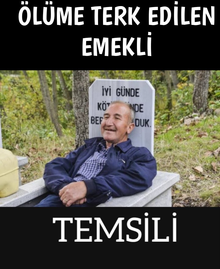 BAŞLADIK
👇
#YaşatmadılarEmekliyi

Yıllarını Ülkesine adayan Emektarları,

Açlığa ve yokluğa mahkum edip,
sefalete sürüklediler. 

Kuru ekmeğin derdine düşürüp,
ziyan ettiler.

Yaşatmadılar Emekli yi
Hayatlarını söndürdüler‼️

#Kandırdılar5000Kısmiyi
<a href="/RTErdogan/">Recep Tayyip Erdoğan</a> <a href="/isikhanvedat/">Prof. Dr. Vedat Işıkhan</a>