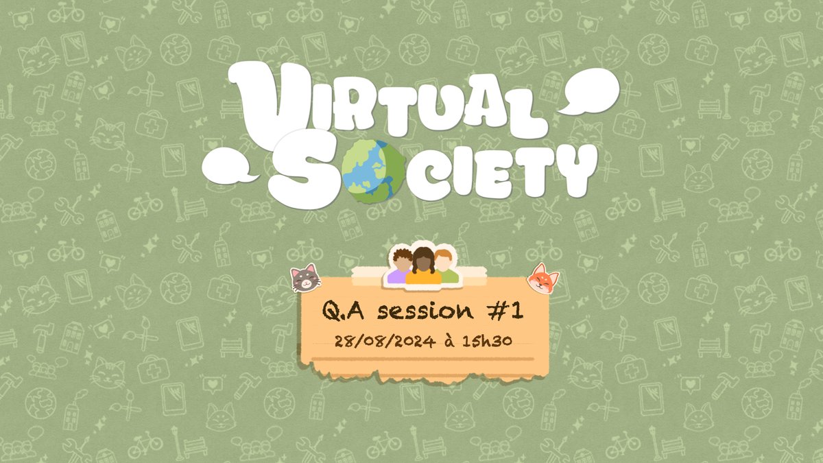 Le premier live Q&amp;A sur VirtualSociety, c'est cet après midi à 15h30 sur YouTube !

📺youtube.com/live/6oVTIe6qK…

A toute à l'heure !