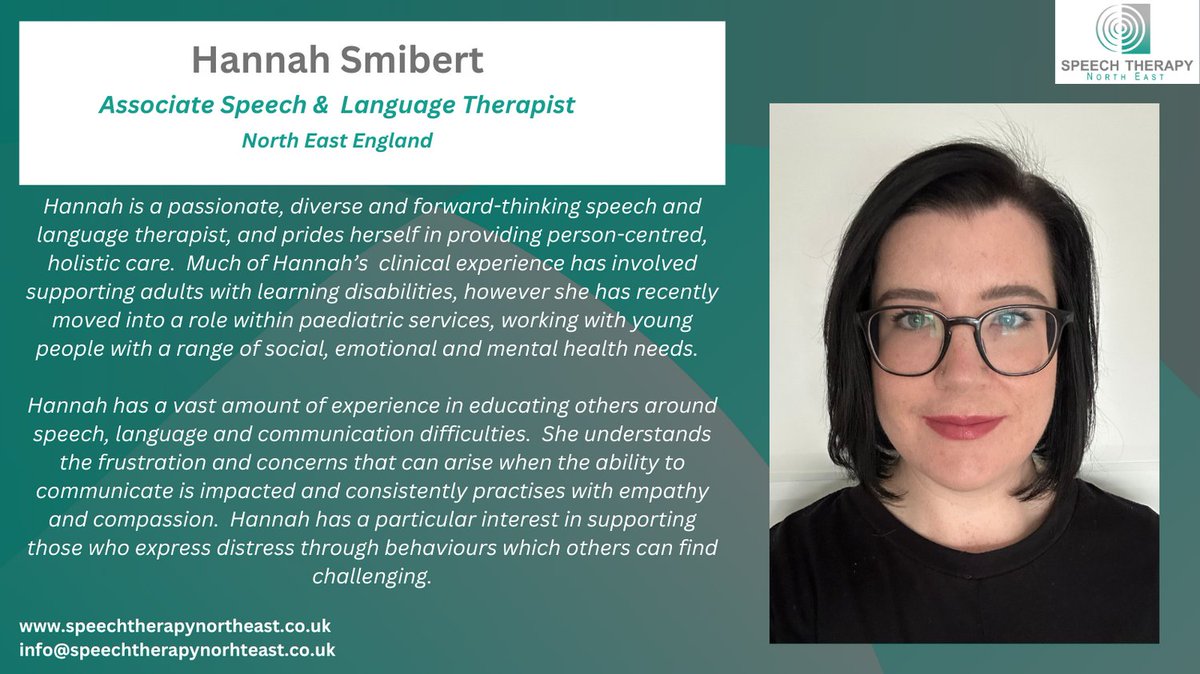 Very pleased to announce our team has grown again! Introducing Hannah, our newest associate therapist. Hannah has a strong clinical background working with people with a learning disability but has more recent experience working with paediatric clients with complex health needs.
