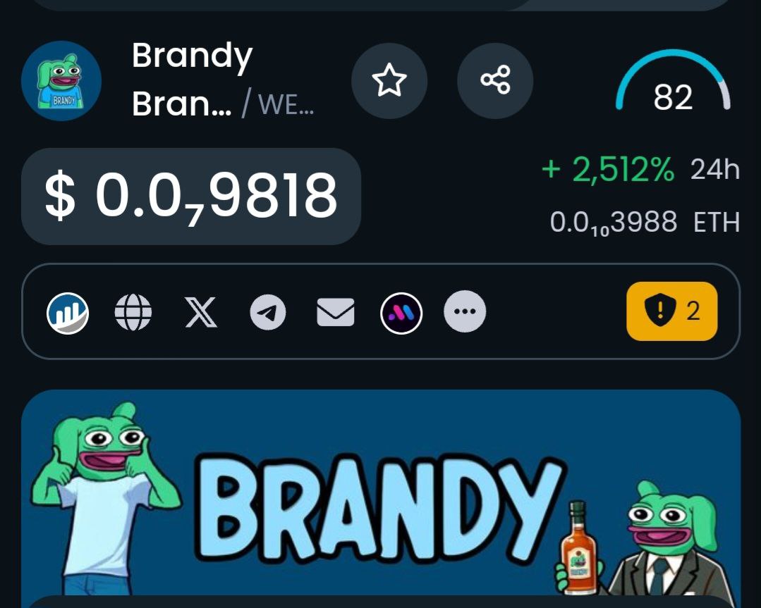 BrandyOnEth's tweet photo. #Dextools updated!

$BRANDY  ( $BRETT + $ANDY ) https://t.co/eCa0wskuQx