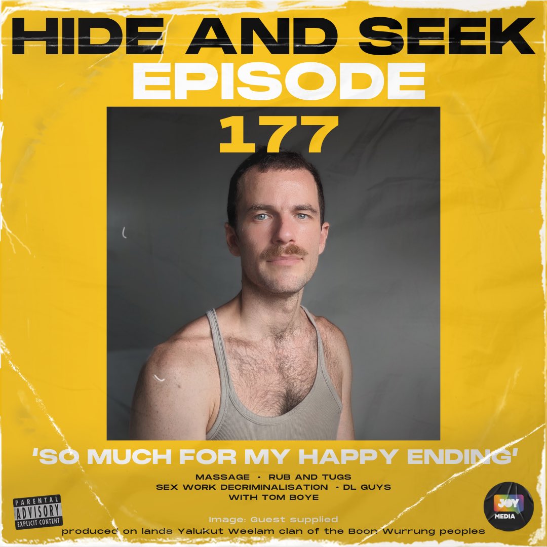 Headphones on and oil up! @tomboyemassage joined us to chat being spicy masseur, connecting with DL guys, and massage with a little (or a lot) extra - listen now joy.org.au/hideandseek/20…