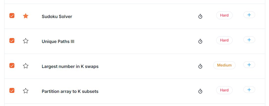 _viineet_'s tweet image. 🚀Day 44/45 of #CrackYourPlacement & #CrackYourInternship     
Solved 3 hard & 1 medium questions on Backtracking.  
GitHub: github.com/vineet-vishwak…
#CodingChallenge #Tech #Internship #Placement #LearnInPublic #leetcode #DSA