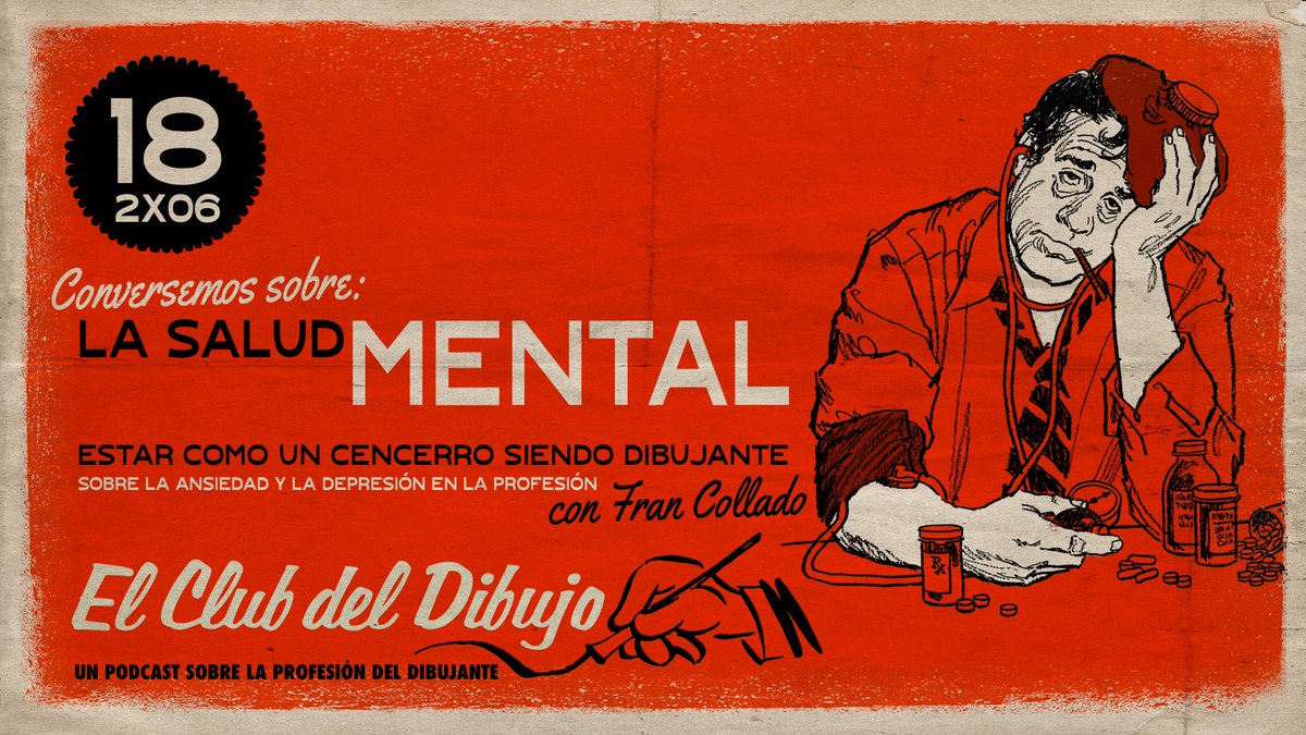 elclubdeldibujo's tweet photo. ✍️👨‍⚕️ 2x06

18 ☛ LA SALUD MENTAL: La ansiedad y depresión en la profesión del dibujante por @sir_franagan #ECDD
🎙️ https://t.co/di8fLT2G2i

➥ Colaboran Francisco Aponte y @BeatrizAlbir
➥ Tendremos a @celsiuspictor en #ElLibroGordodeCelsius https://t.co/Ldqu4utMdM