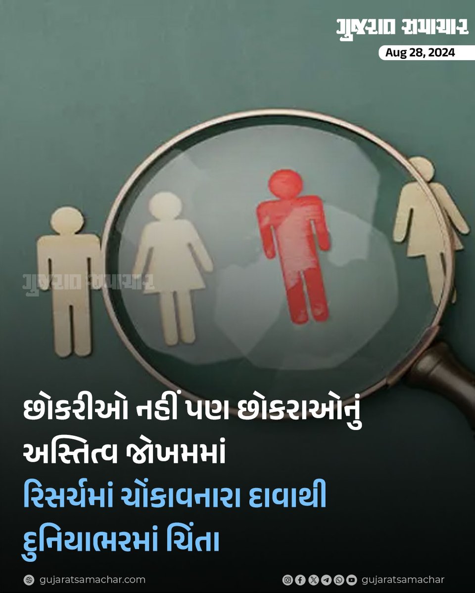 GamitBrijesh3's tweet image. આ સંશોધન મુજબ ભવિષ્યમાં માત્ર છોકરીઓનો જ જન્મ થશે. માણસો અને સસ્તનધારીઓના બાળકોમાં એક્સ અને વાય ક્રોમોસોમ જીન્સથી મહિલા અને પુરુષનું લિંગ નિશ્ચિત થાય છે. 

#ShockingReport #YChromosomeDisappearing #HealthReport #Gscard #Gujaratsamachar