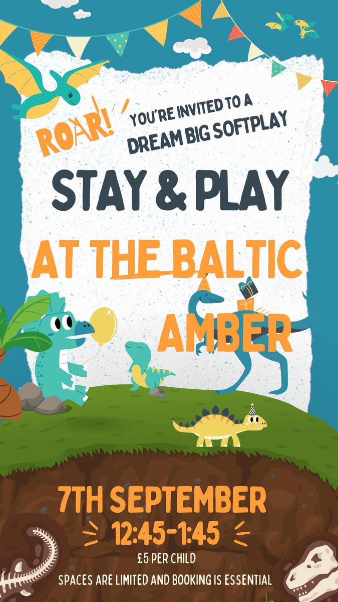 🦕 ROAR-some news for all little explorers 🦖

We’ve decided that our next Stay &amp; Play is going to have a DINOSAUR theme, perfect for our tiniest adventurers! 👶🏻

Spaces are limited and booking is essential ✨

dreambigsoftplay.simplybook.it/v2/

#DinoBabies #Softplay #StayAndPlay #Roar 🦕