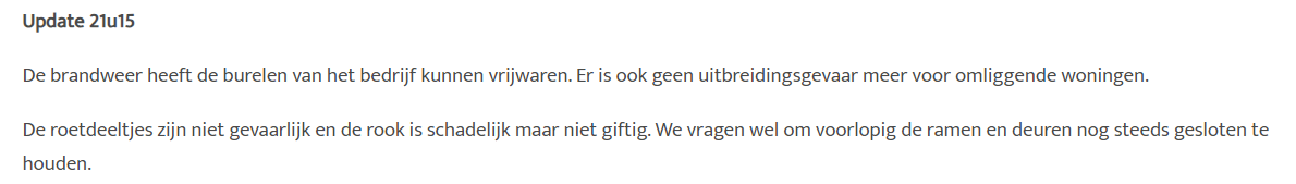 KenVdB's tweet photo. Dat het anno 2024 plots kan branden met niet giftige rook, da's pas vooruitgang... #noodplanning #wortegem #crisiscommunicatie #werkaandewinkel cc @be_gezondheid @BVLAR https://t.co/io5nxIDPbG