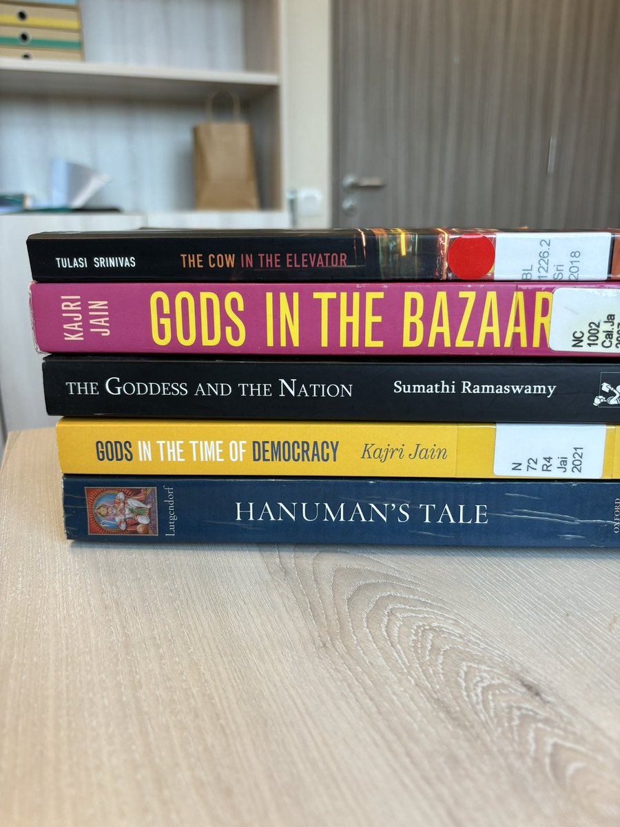 What a time to be teaching a course on religion and society in South Asia! This pile is for methods in studying popular religion, such good stuff! #undergraduateteaching #religion #SouthAsia