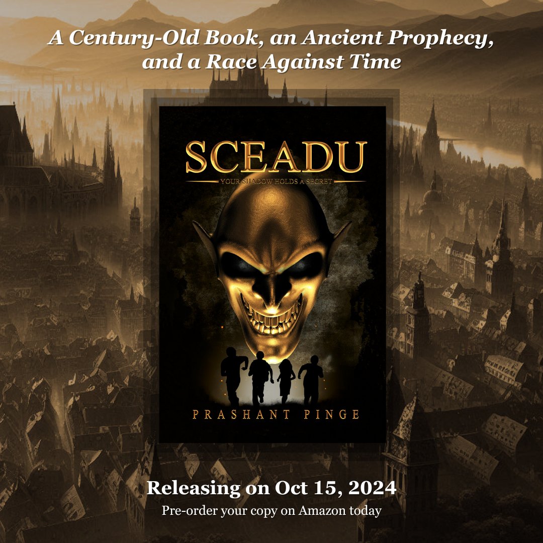 PrashantPinge's tweet photo. Exciting news! My YA fantasy Sceadu releases on Oct 15, 2024! A thrilling adventure that blurs the line between reality and mythology. 

Pre-order on Amazon today! 

#FantasyBooks #PreOrderAlert https://t.co/wtIJfDWobr