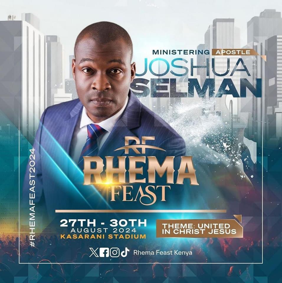 koinoniaeni's tweet photo. KENYA 🇰🇪 

Dear Precious Saints ,

Join our Father and Mentor; Apostle Joshua Selman LIVE at RHEMA FEAST 2024 in Kenya 🇰🇪 tagged “UNITED IN CHRIST JESUS” hosted by Reverend Julian Kyula.

Schedule:
Day 1: Thursday, August 29th, 2024
Time: 8am GMT+3 (6am Nigerian time) and 5pm GMT+3 (3pm Nigerian time)

Day 2: Friday, August 30th, 2024
Time: 5pm GMT+3 (3pm Nigerian time)

Venue: Kasarani Stadium, Nairobi, Kenya.

We look forward to having you join us onsite and online; the streaming link will be made available. We love and celebrate you.

#ApostleJoshuaSelman
#KoinoniaGlobal